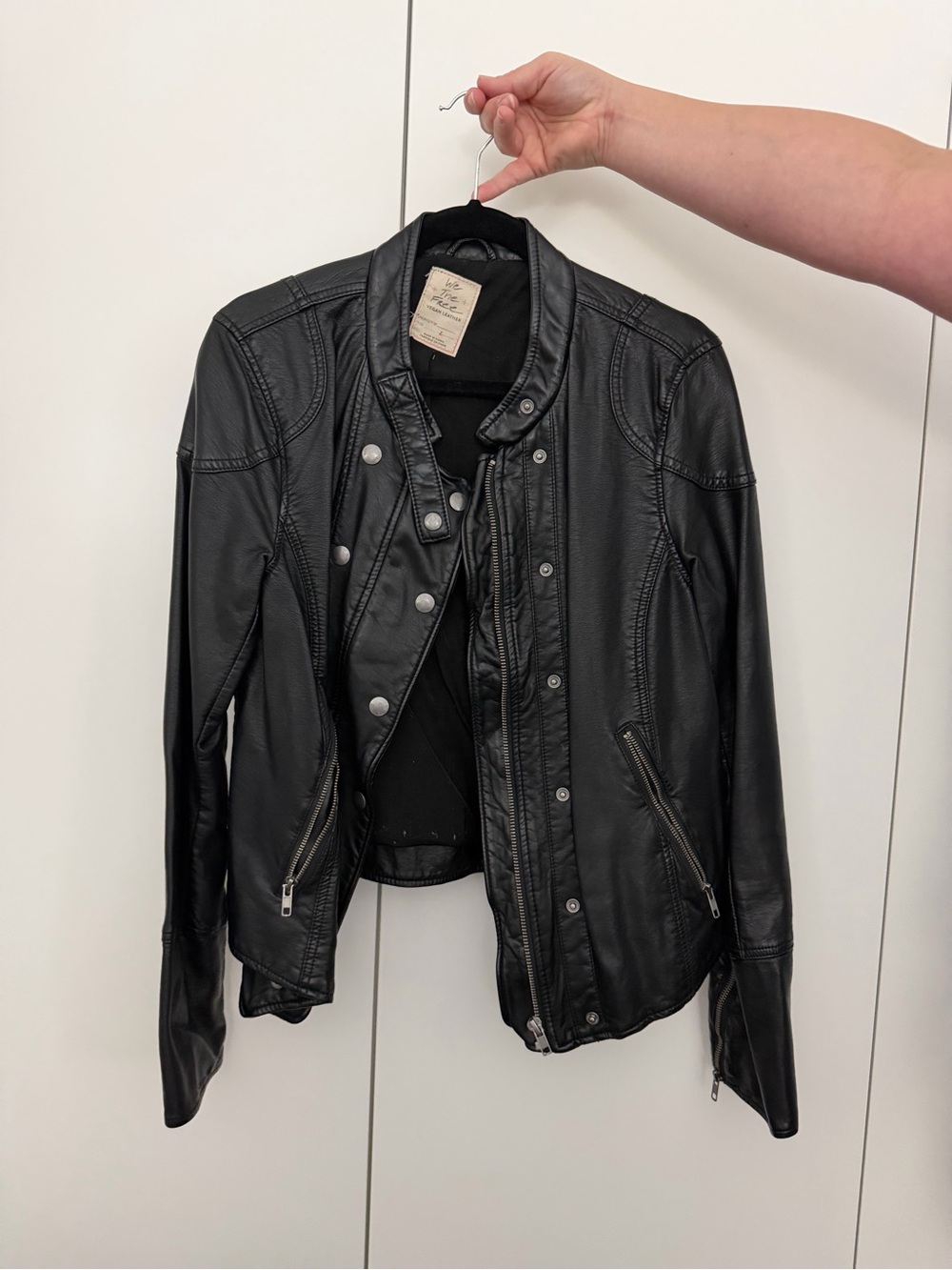 Free people vegan leather jacket women’s